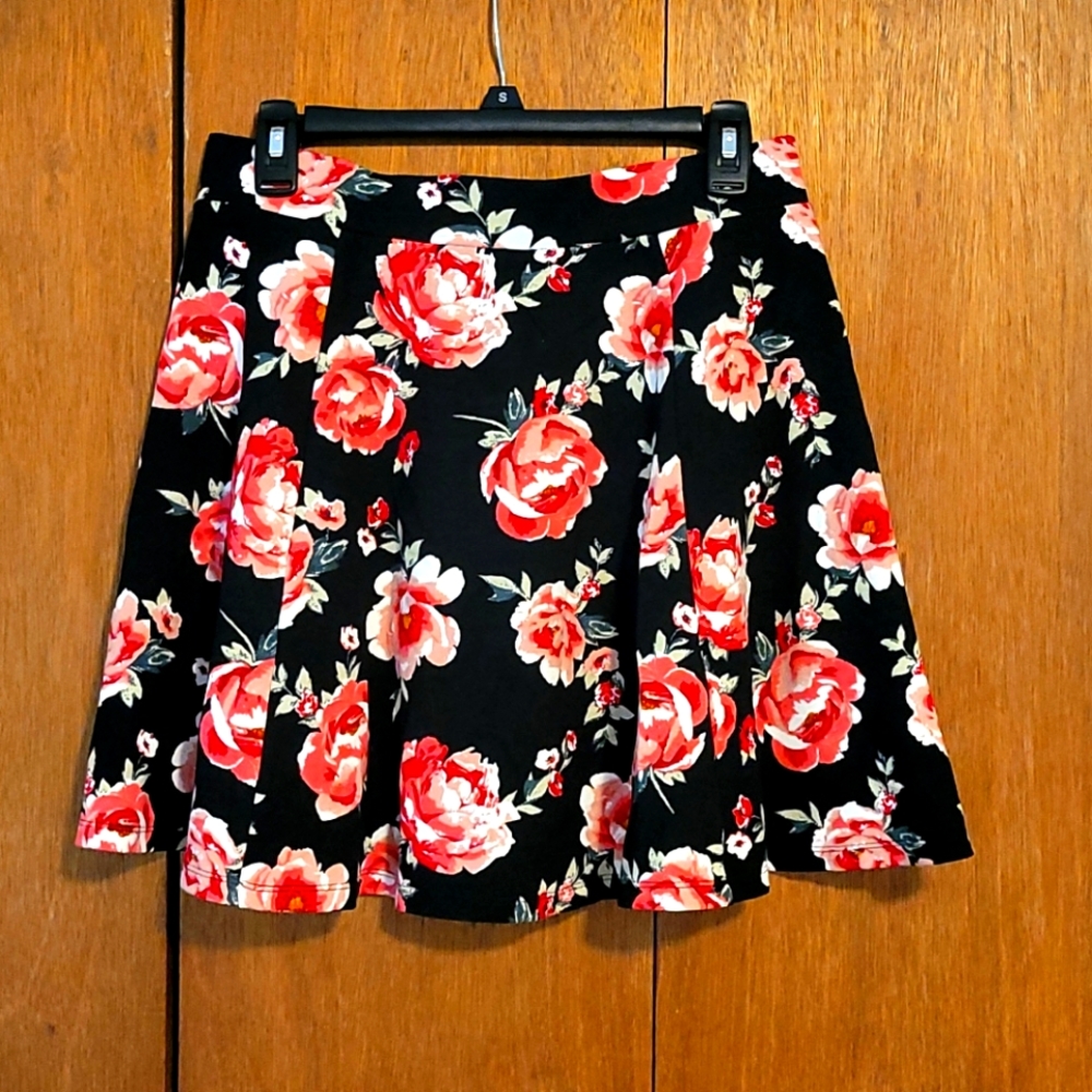 Floral Skater Skirt, Size Medium